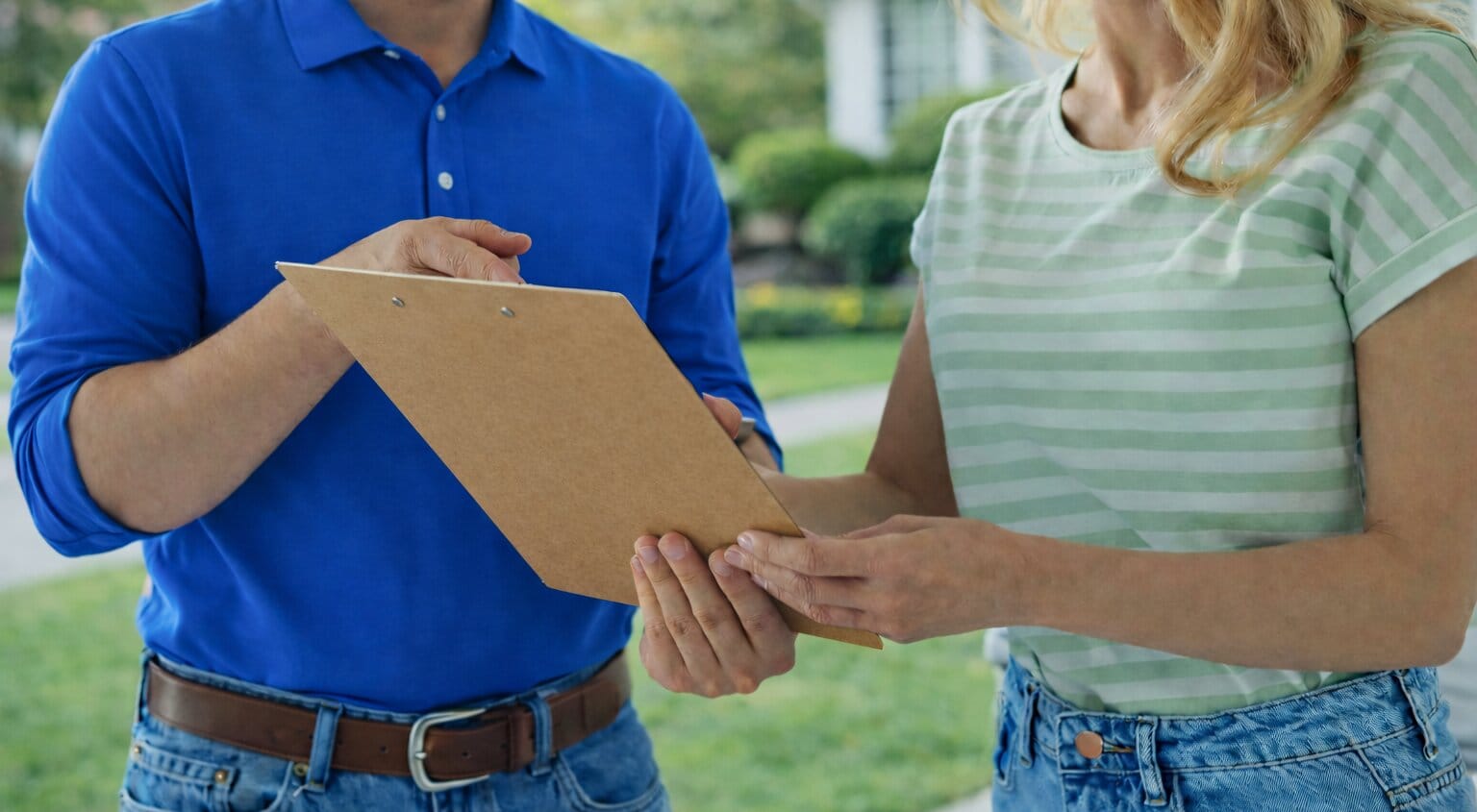 Man Providing Free Estimate Wide Angle V2