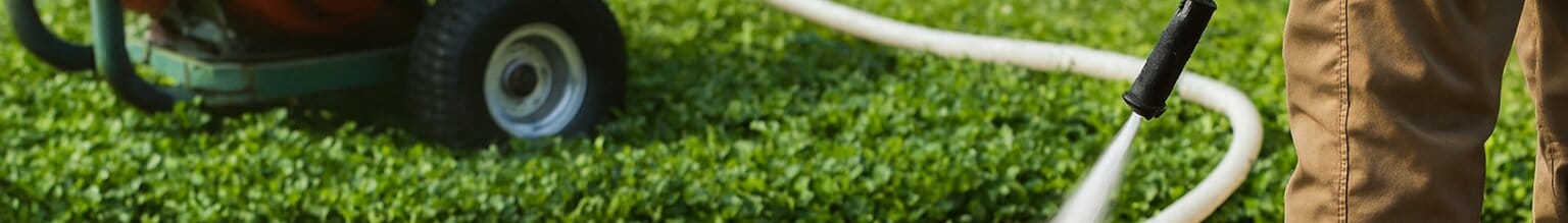 Pressure Washing a Dirty Sidewalk Wide Angle V2