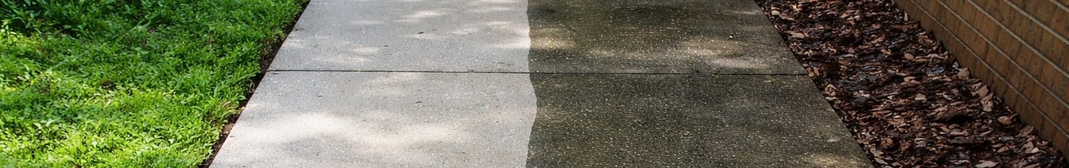 Sidewalk Pressure Wash Before and After Contrast