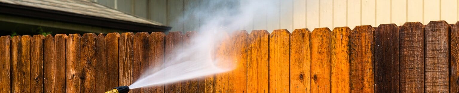 Wood Fence Pressure Washing Wide Angle